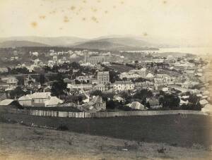TASMANIA: A collection comprising 2 parts of a panorama of Hobart (each 17.5x23cm) by H.H.Baily, the Cascade Brewery, The South Esk Bridge, Botanical Gardens Hobart, Cape Raul, and several others; mainly unidentified photographers and various sizes. All l