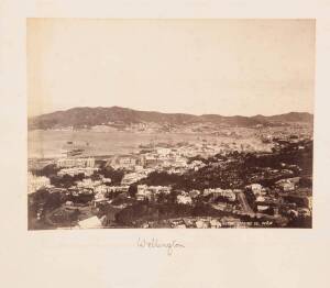 NEW ZEALAND VINTAGE PHOTOGRAPHS: A group of albumen prints, circa 1870s, comprising 2 views of Napier, another of Rakaia Terrace - Sir John Halls' station; Orari Gorge - J.Tripp Esqr's station, all by unidentified photographers. Also, "Cathedral & Square 