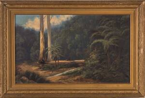 ARTIST UNKNOWN (AUSTRALIAN SCHOOL, 19TH CENTURY) (Two Fisherman in a Fern Forest)