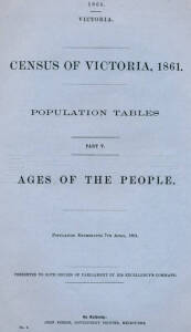 Victorian Government Reports from 1861-1900 (15), including "Civil Establishment of the Colony of Victoria, for the Year 1863"; reports on Parliament Buildings (7); railways (2); also reprint of "The Civil Establishment of the Colony of Victoria for the Y