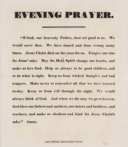 A pair of broadsides, early Sydney printing by William Jones Morning Prayer and Evening Prayer