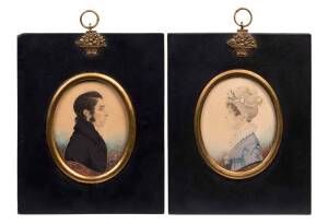 J.H.GILLESPIE (English) pair of portrait miniatures