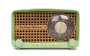 Healing Golden Voice green bakelite radio