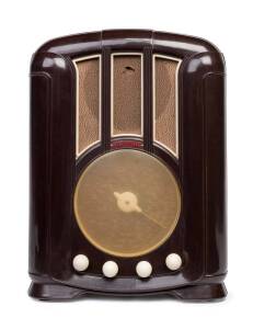 Airzone brown and cream bakelite tombstone radio