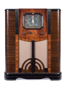 S.T.C walnut case console radio