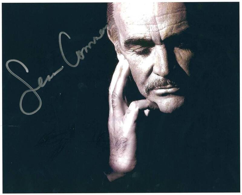 JAMES BOND 007: Signed photographs of Sean Connery, Roger Moore & Pierce Brosnan; plus Film Cell displays for Goldeneye & Casino Royale. (5 items).