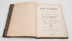 GIOACHINO ROSSINI (1792-1868, famous Italian composer): "Mozart - Don Giovanni - Partition 1" album of musical notation of the opera, with composers inscription and signature dated 1863. Note additional hand written text, "This book was presented by Rossi