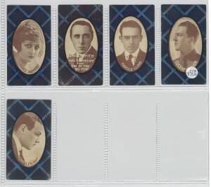 1922 McIntyre Bros. "Film Artists Series No.2",part set [5/14], plus 6 spares. Mainly G/VG. (Total 11).