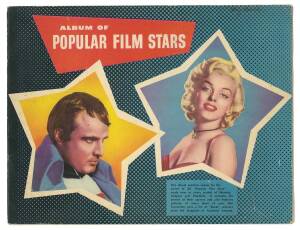 1955 Cereal Foods (Weeties, Vita-Brits, Crispies) "Popular Film Stars, complete set [30] + set stuck into album & 46 spares. Includes Marilyn Monroe, John Wayne & Marlon Brando. Mainly G/VG.