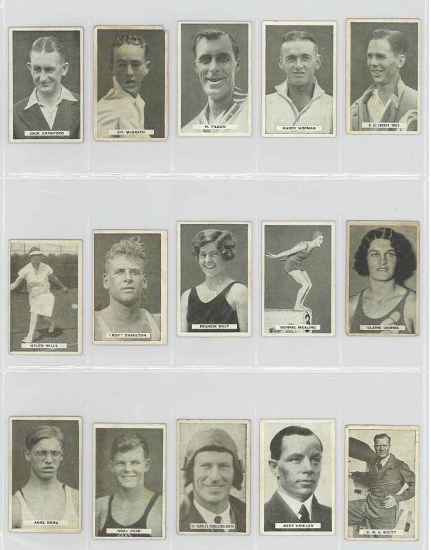 1933 Sweetacres "Series of Sports Champions", complete set [48] + 127 spares, noted Don Bradman, Les Darcy & Phar Lap. Poor/VG.