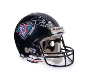 NFL 75th ANNIVERSARY HELMET with 7 signatures including Jerry Rice, Emmitt Smith & Jim Kelly. With CoA.