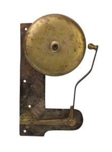 BOXING BELL, lovely sound, marked "John Mann, Maker, Ballarat". {John Mann Brass Foundry was operating in Ballarat from 1873}.