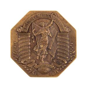 1938 COMMONWEALTH GAMES IN SYDNEY, Bronze 3rd Place Winner's Medal "British Empire Games/Australia/1938", octagonal, 63x63mm, in a Stokes & Sons presentation case. Very attractive and scarce.