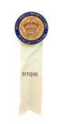 1962 COMMONWEALTH GAMES IN PERTH, Official Badge for Games Official, enamelled with "British Empire & Commonwealth Games/ Perth, Western Australia, 1962", pale green ribbon with "OFFICIAL".