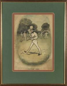 c1880-1950 cricket engravings/prints (8), all framed and glazed, various sizes; plus 1989 cricket cards "Cricketers 1934" [50] nicely mounted in two frames. (Total 10 items).