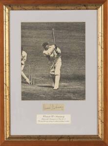 WARWICK ARMSTRONG, display with signature on piece, window mounted with large action picture, framed & glazed, overall 42x57cm. [Warwick Armstrong played 50 Tests 1901-21 including 10 as Australian captain. Australian Test Player No.80].