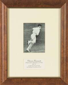 CLARRIE GRIMMETT, signed action picture, window mounted, framed & glazed, overall 33x42cm. [Clarrie grimmett played 37 Tests 1924-36. Australian Test Player No.121].&nbsp;
