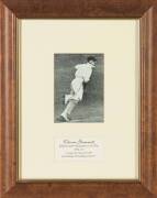 CLARRIE GRIMMETT, signed action picture, window mounted, framed & glazed, overall 33x42cm. [Clarrie grimmett played 37 Tests 1924-36. Australian Test Player No.121].&nbsp;