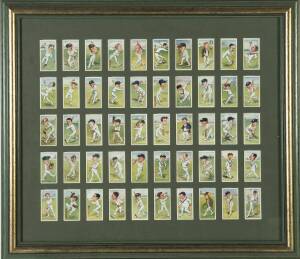 1926 Players "Cricketers, Caricatures by RIP", complete set [50], window mounted, framed & glazed, overall 65x56cm.