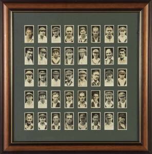 1928 Major Drapkin "Australian and English Test Cricketers", complete set [40], window mounted, framed & glazed, overall 57x58cm.