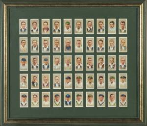 1934 Players "Cricketers 1934", complete set [50], window mounted, framed & glazed, overall 65x56cm.