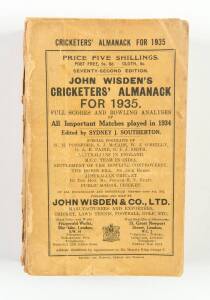 "Wisden Cricketers' Almanack for 1935", original paper wrappers. Fair/Good condition.