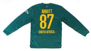 KYLE ABBOTT, South African fast bowler, match-worn long sleeve ODI shirt.