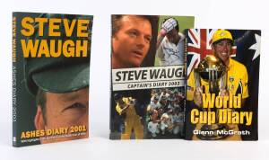 c2000s CRICKET LIBRARY, noted "World Cup Diary" by Glenn McGrath (signed); "Steve Waugh - Captain's Diary 2002" (signed); "The Power of Passion" by Justin Langer (signed); "Lee to the Power of Two" (signed by Shane & Brett Lee). Mainly G/VG. (86 items).