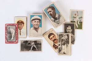 c1900-48 cricket cards (98) including 1948 Nabisco "Leading Cricketers" [32]; cricket books (4) with "The Australians in England 1934"; basketball cards (c200). Fair/VG.