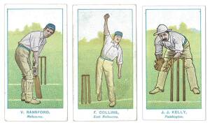 1905 Wills (Australia) "Australian Club Cricketerers", part set [40/46]. Fair/VG.