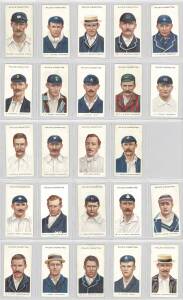 1908 Wills "Cricketers" (with WILLS'S with large S), almost complete set [24/25]. G/VG.
