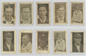 1924-25 Allens "Cricketers", part set [8/42 + 2 spares]. Fair/G. An extremely scarce set.