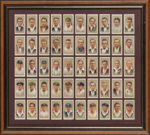 1934 Players "Cricketers 1934", complete set [50], window mounted, framed & glazed, overall 52x47cm.