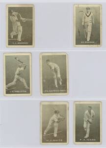 1937 Griffiths Brothers (Black Crow Cough Drops) "Australian Cricketers", part set [6/11 known]. Fair/VG. Scarce.