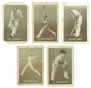 1937 Griffiths Brothers (Cruising Toffee) "Australian Cricketers", part set [5/10 known]. One Poor, others Fair/VG. Scarce.