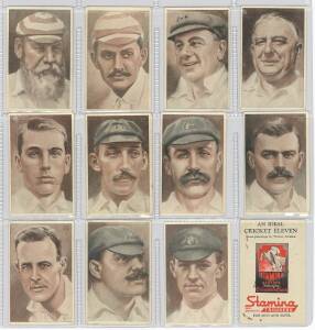 1947 Stamina Clothes (Australia) "No.4 Series - An Ideal Cricket Eleven", complete set [11 + title card]. G/VG. Scarce set.