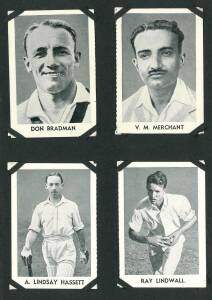 1947 Radio Fun (Amalgamated Press) "Famous Test Cricketers", complete set [24]; together with an original album. Mainly G/VG. Scarce.