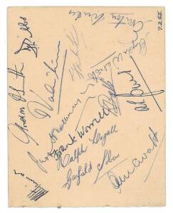 1954-55 West Indies team v Australia (on their first tour), autograph page with 14 signatures including Denis Atkinson, Frank Worrell & Garfield Sobers.