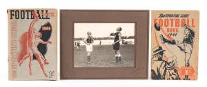 FOOTBALL GROUP, noted 1927 signed photo of Gordon Rattray (Fitzroy); "Sporting Globe Football Book" for 1946 & 1948; large range of Herald-Sun & Smiths Chips football cards; Geelong magazines & booklets.