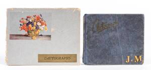 CARLTON: Two 1940s Autograph Books with c113 signatures, mainly Carlton with Bert Deacon, Ern Henfry & Doug Williams, some other footballers including Fred Fanning, Ron Todd, Ron Clegg & Bill Hutchison; also "Football Record"s (7) including 1972 Grand Fin