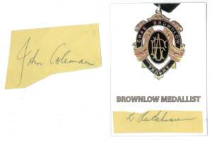 ESSENDON: Pieces signed by John Coleman & Bill Hutchison.