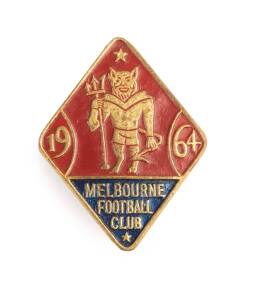 MELBOURNE: Member's Badge from 1964 (Premiership Year), made by Bertram Bros. Scarce.