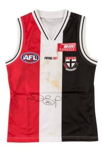 NICK DAL SANTO'S ST.KILDA JUMPER, match worn, with number "26" & signature on reverse, from Round 5 2006 v Fremantle. With StKilda FC CoA. [Nick Dal Santo played 260 matches for St.Kilda & 62 matches for North Melbourne 2002-2016].