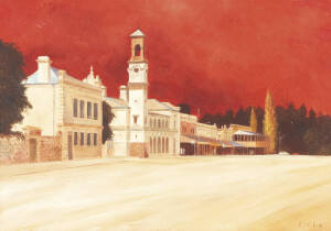 RICHARD KULMA: "Beechworth - Sunset Sky", oil on canvas on board, signed lower right, framed, overall 57x43cm.