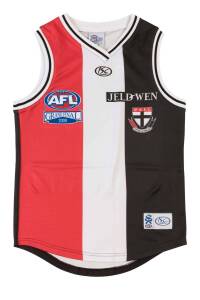 LUKE BALL'S ST.KILDA JUMPER, match worn in 2009 Grand Final v Geelong, with number "14" on reverse. With StKilda FC CoA. [Luke Ball played 142 matches for St.Kilda & 81 matches for Collingwood 2003-2014].