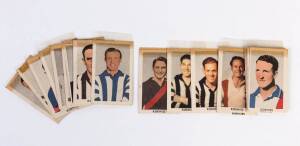 1948-2007 football cards, noted 1950 Kornies [64] stuck into album; 1965 Scanlens - Ted Whitten; 1965 Mobil "VFL Footballers" [32/40]; 2007 Herald-Sun "Nathan Buckley signature". Poor/VG. (Total 253).