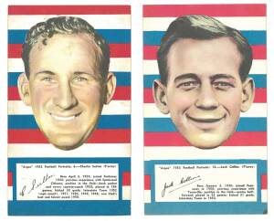 1953 Argus "1953 Football Portraits", large size (11x19cm), almost complete set of Footscray players [5/72]. Fair/VG.