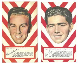 1953 Argus "1953 Football Portraits", large size (11x19cm), the complete set of South Melbourne players [6/72]. Mainly G/VG.