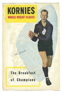 1954 Kornies "Champion Footballers (Large Panels)" - &nbsp;Ken Hands (Carlton). Rarity 10. Fair/G condition.