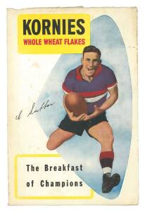 1954 Kornies "Champion Footballers (Large Panels)" -  Charlie Sutton (Footscray). Rarity 10. Fair/G condition.